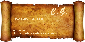 Chrien Gyula névjegykártya